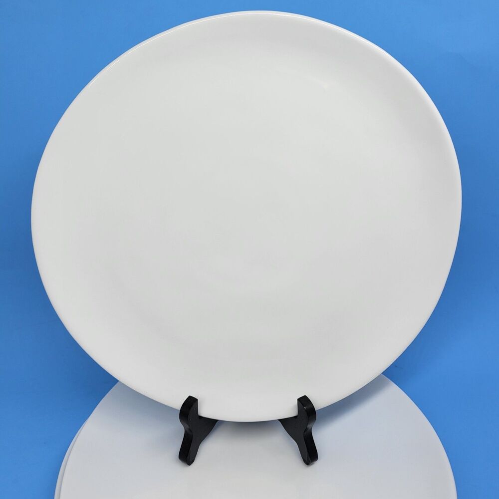 Fitz & Floyd Everyday White Porcelain Organic 11" Dinner Plates Bundle of 4